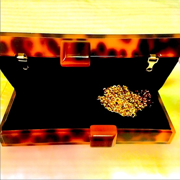 FORNASH Handbags - FORNASH TORTOISE SHELL ACRYLIC CLUTCH LIKE NEW